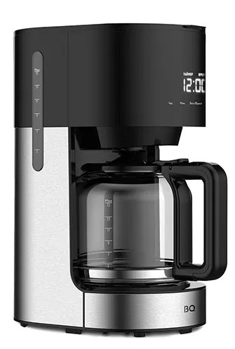 Кофеварка BQ CM1001 Черный-стальной объем 900Вт, 1,5л