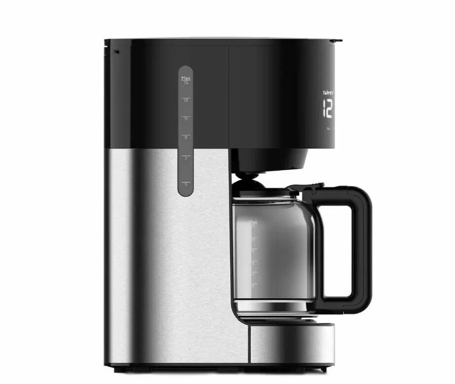 Кофеварка BQ CM1001 Черный-стальной объем 900Вт, 1,5л