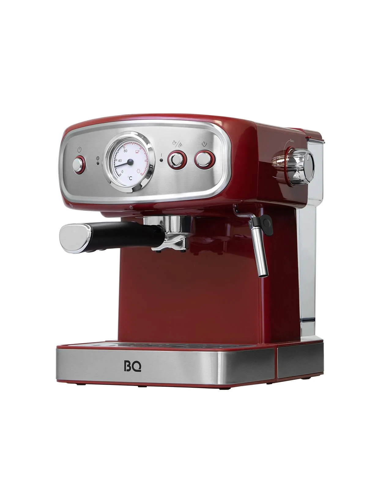 Кофеварка BQ CM1006 Красный-Стальной 850 Вт, 1,5л, Эспрессо, капучино и латте. подогрев