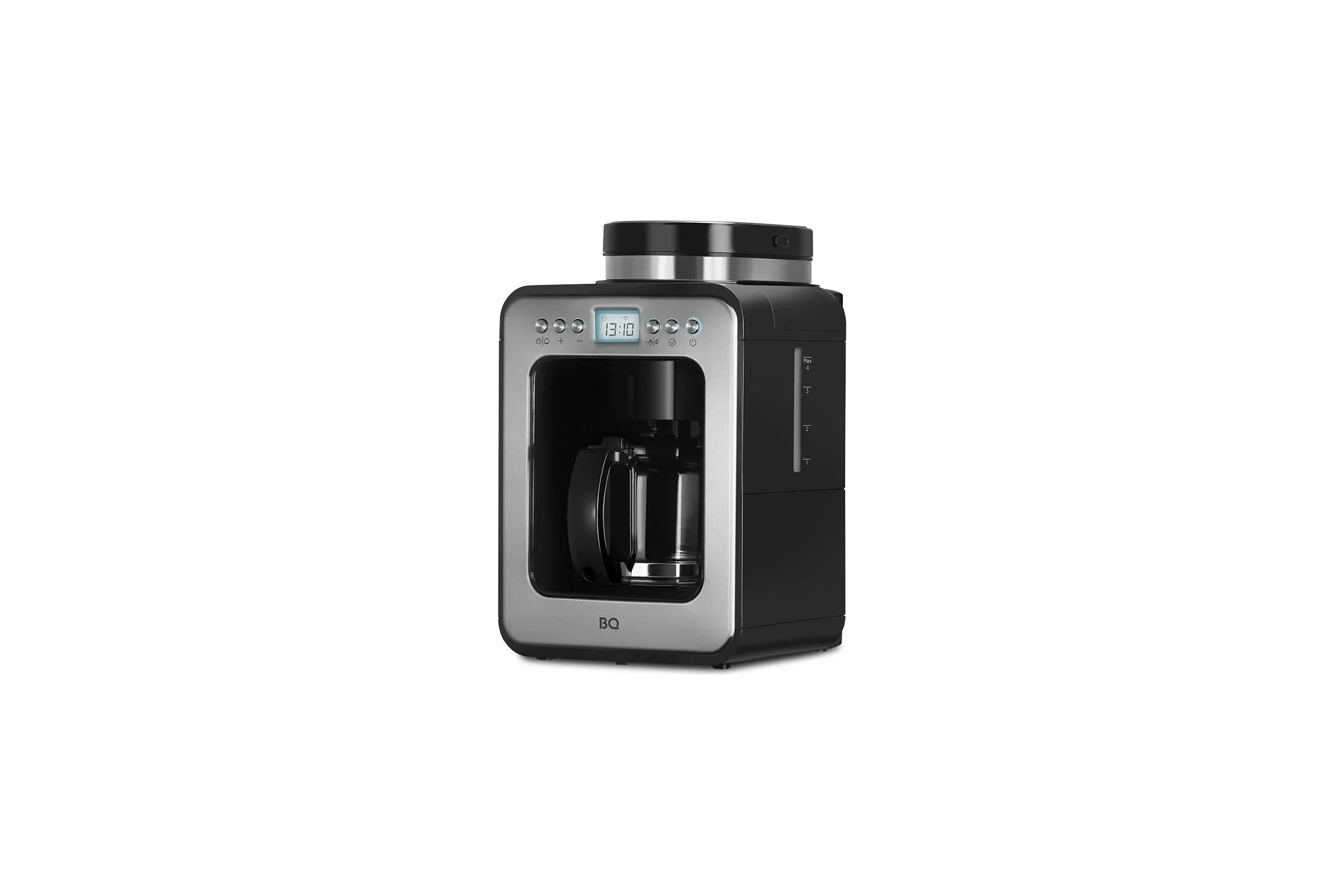 Кофеварка BQ CM7001 Стальной-Черный 600 Вт, 0,6л, встроенноая кофемолка