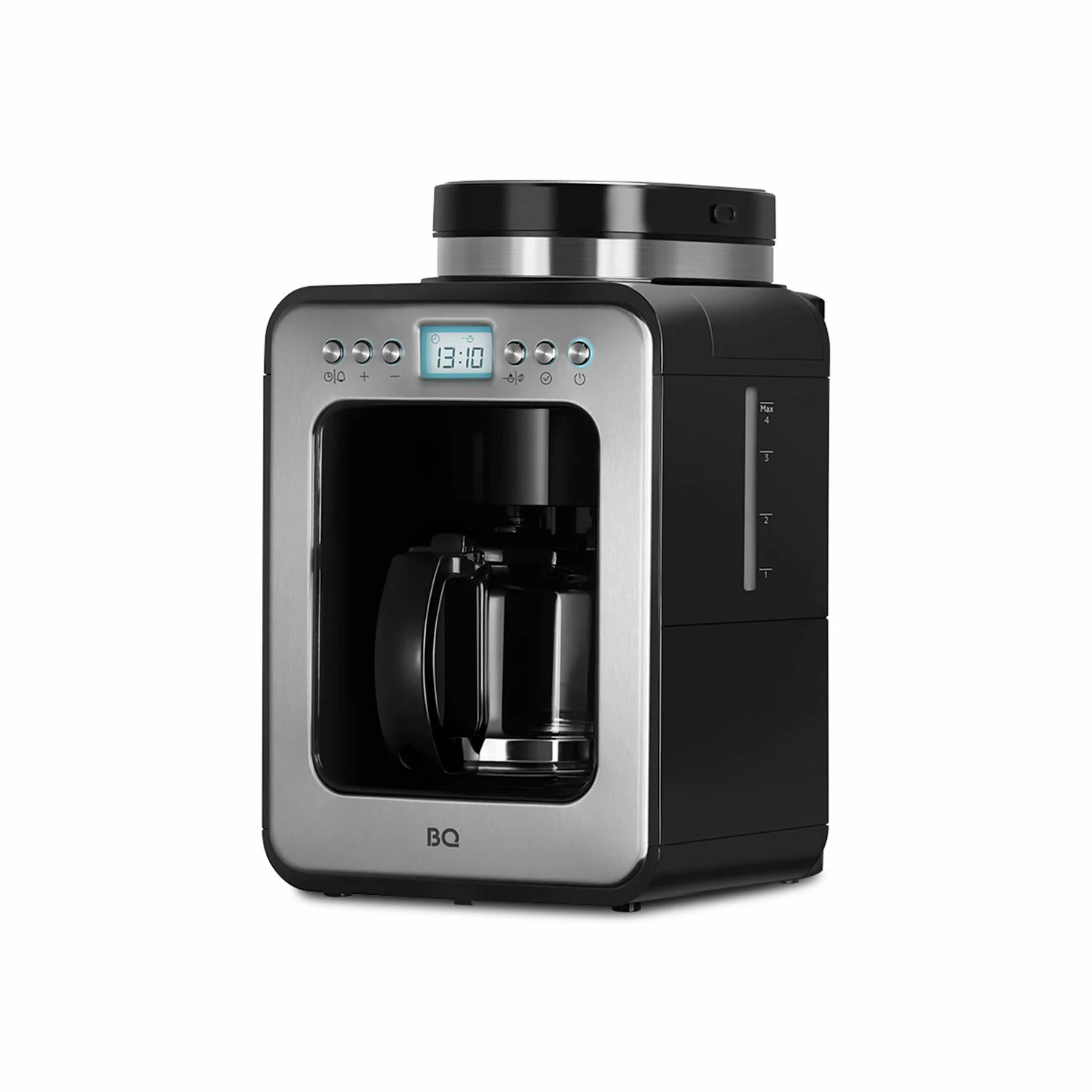 Кофеварка BQ CM7001 Стальной-Черный 600 Вт, 0,6л, встроенноая кофемолка