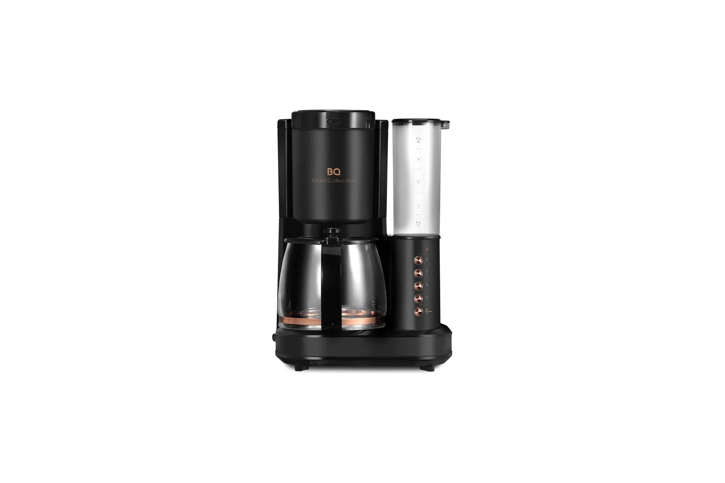 Кофеварка BQ CM7002 Стальной-Черный объем 800Вт, 1,25л кофемолка