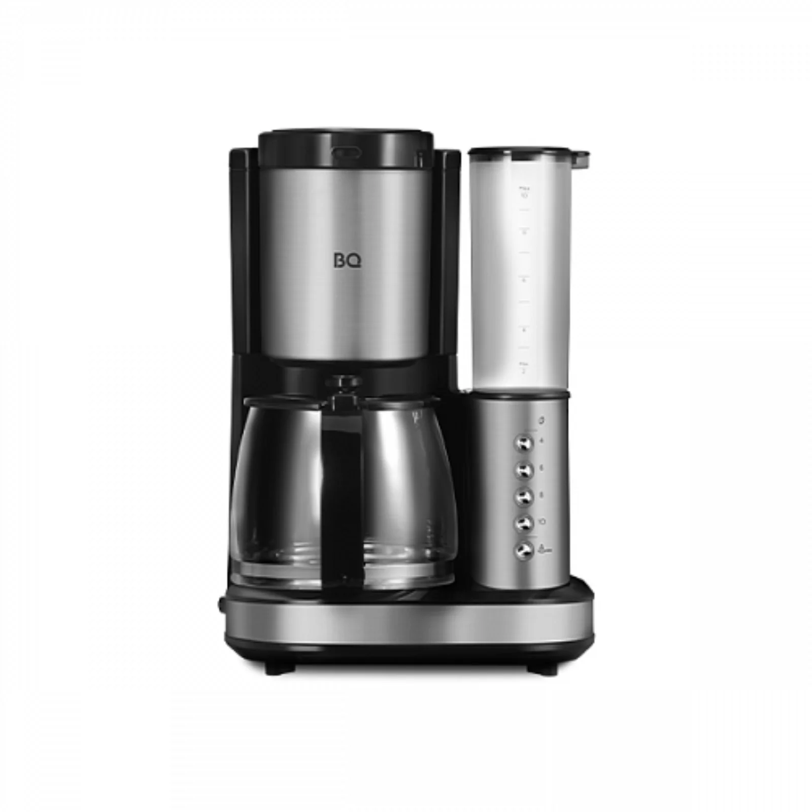 Кофеварка BQ CM7002 Стальной-Черный объем 800Вт, 1,25л кофемолка