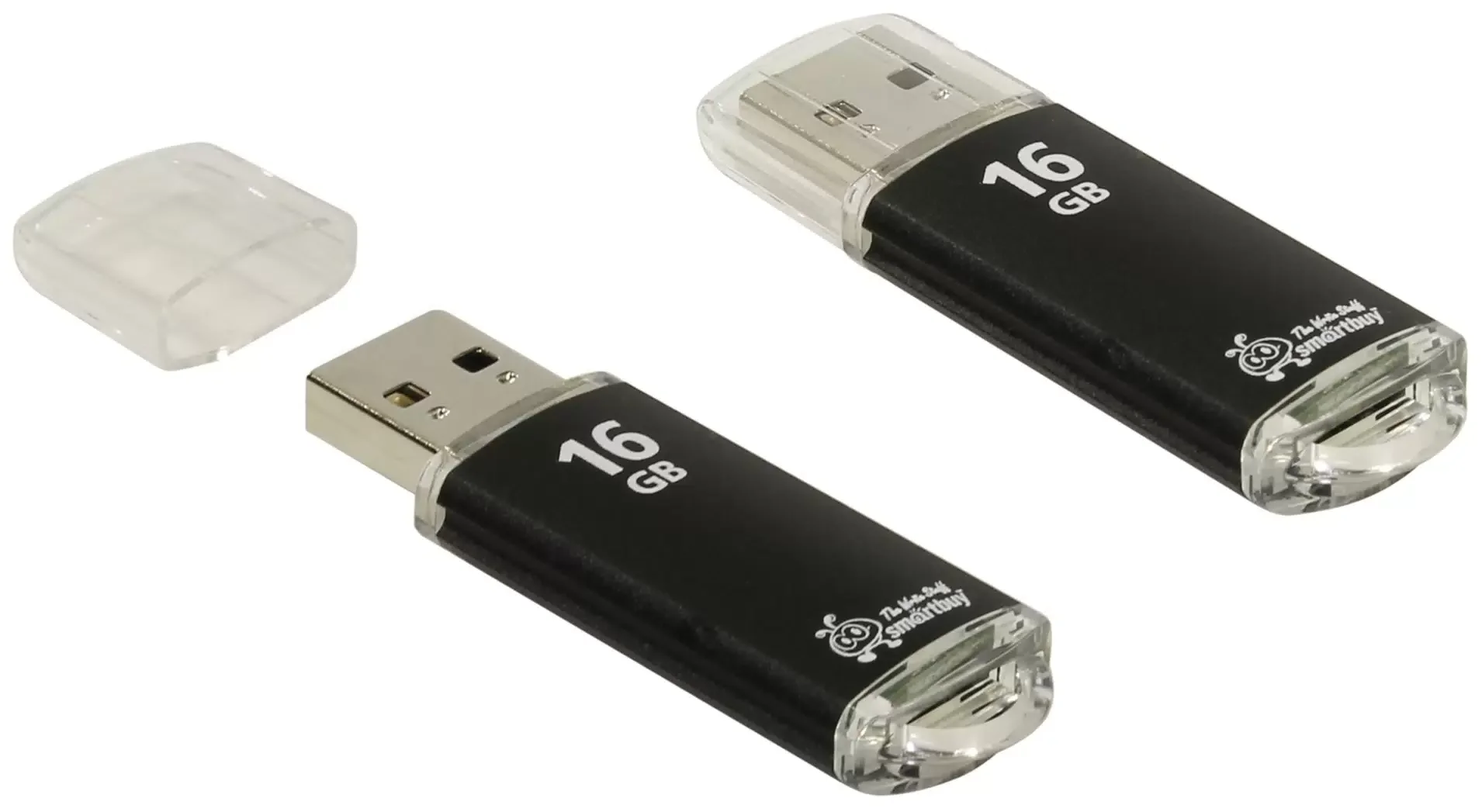 Флешка USB Smartbuy V-Cut Black (SB16GBVC-K), 16Gb, USB 2.0, R/W 20/10 , черный