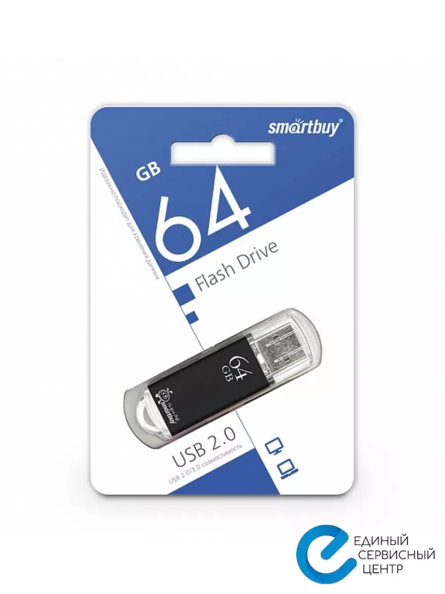 Флешка USB Smartbuy V-Cut black (SB4GbVC-K), 4Gb, USB 2.0, R/W 25/15, черный