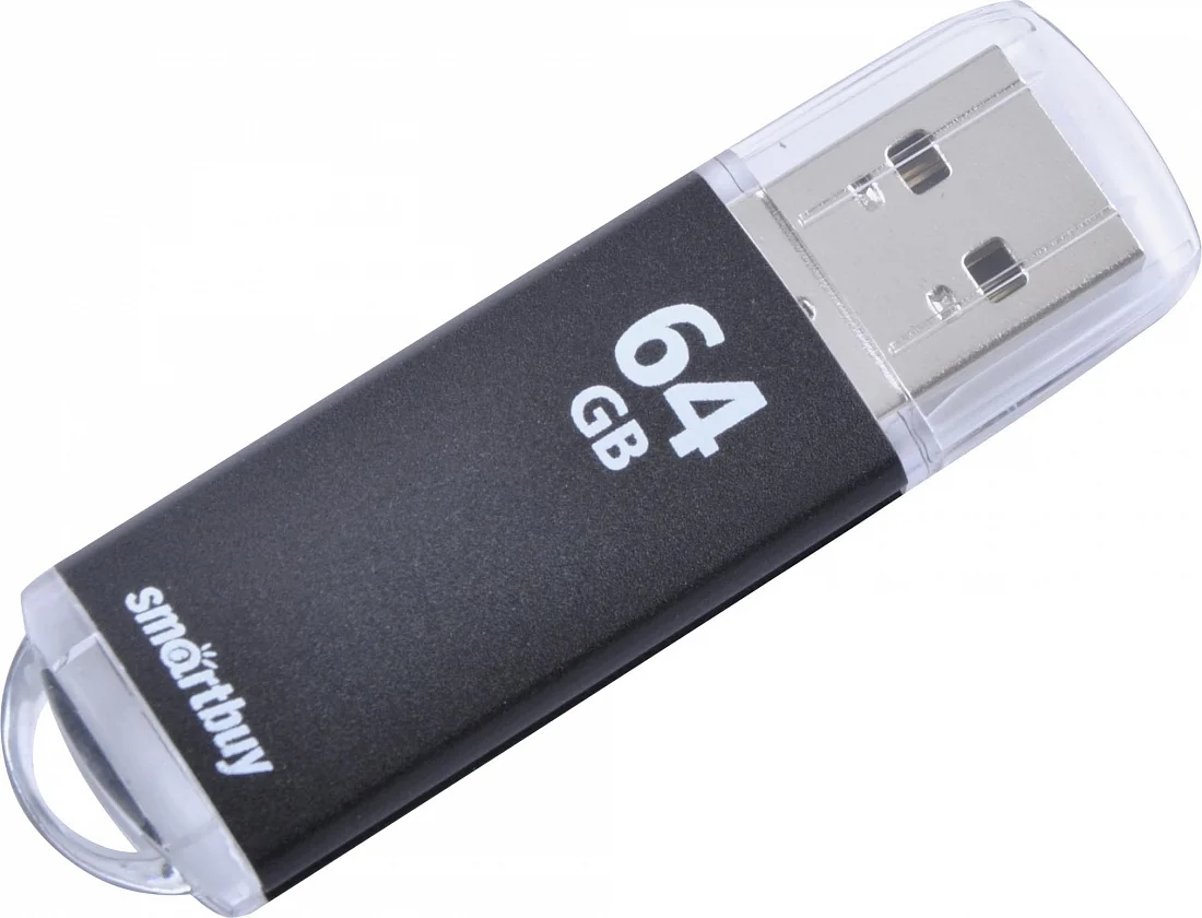 Флешка USB SmartBuy V-Cut black (SB64GbVC-K3), 64Gb, USB 2.0, R/W 25/15, черный
