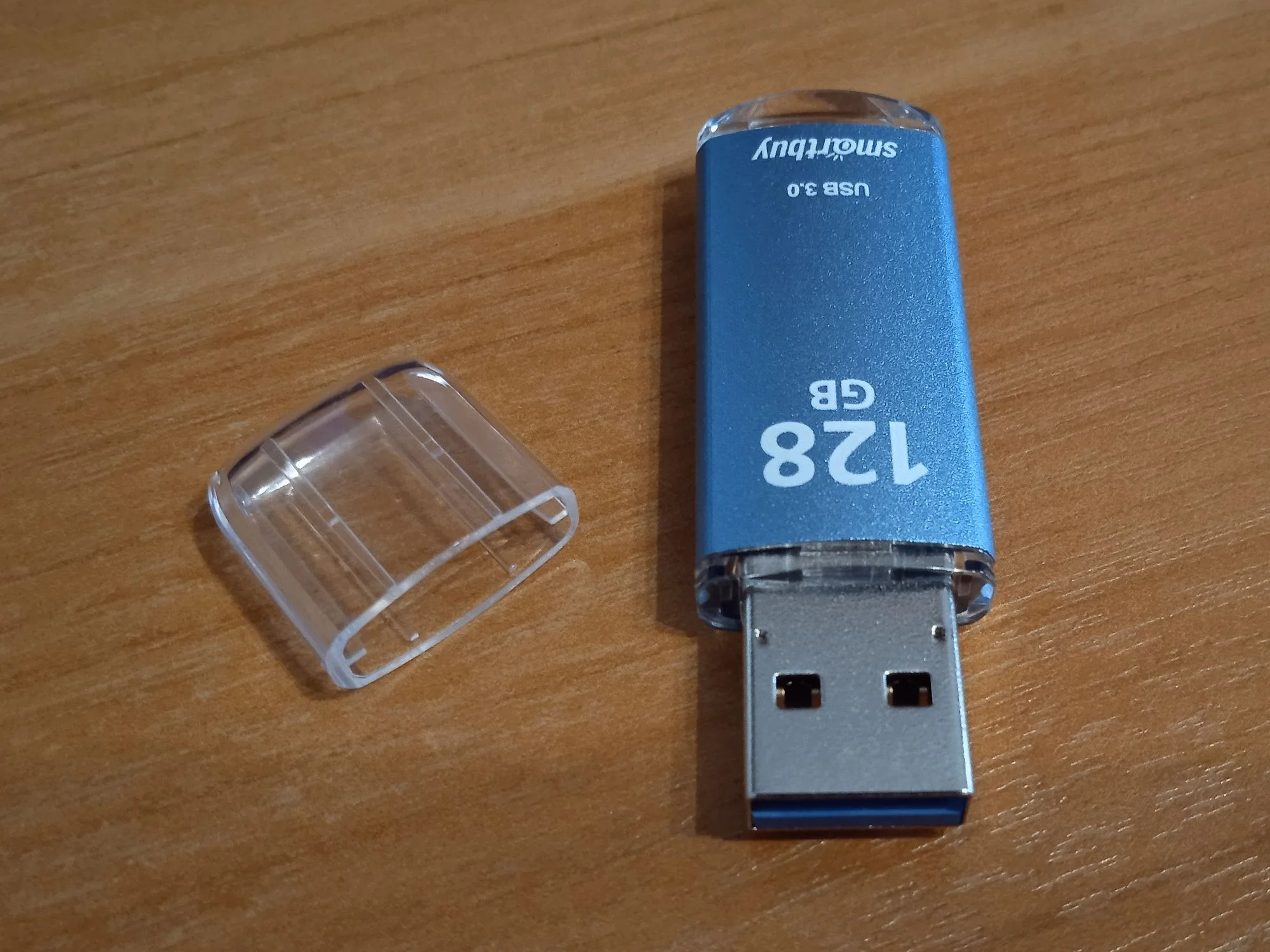 Флешка USB Smartbuy V-Cut Blue (SB128GbVC-B3), 128Gb, USB 3.0/3.1, R/W 75/30, голубой