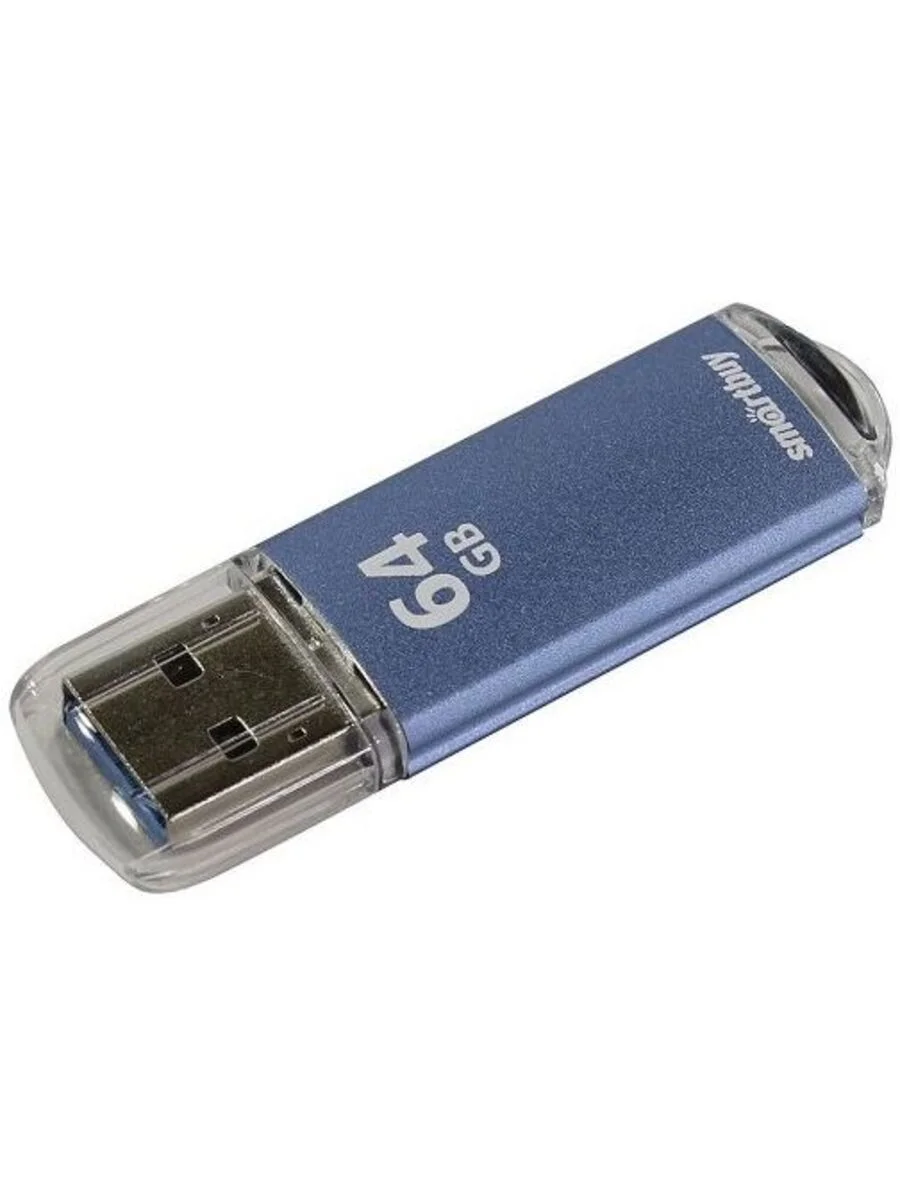 Флешка USB Smartbuy V-Cut Blue (SB64GbVC-B3), 64Gb, USB 3.0, R/W 75/30, голубой