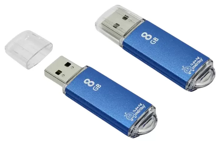 Флешка USB Smartbuy V-Cut Blue (SB8GBVC-B), 8Gb, USB 2.0, R/W 15/5, синий