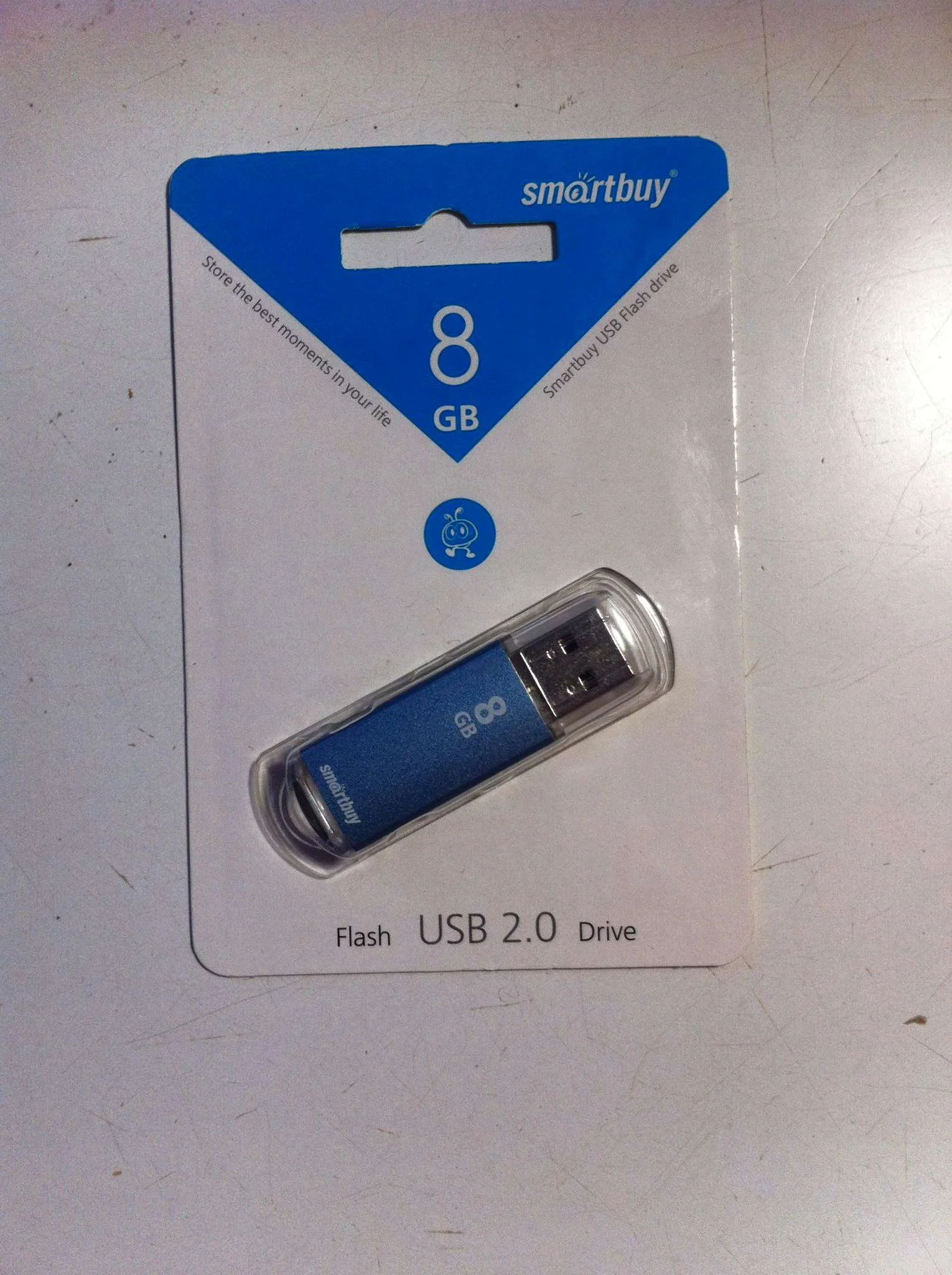 Флешка USB Smartbuy V-Cut Blue (SB8GBVC-B), 8Gb, USB 2.0, R/W 15/5, синий