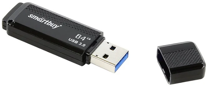 Флешка USB Smartbuy V-Cut DOCK BLACK (SB64 GbDK-K3), 64 Gb, USB 3.1 Gen 1, R/W 75/25, черный