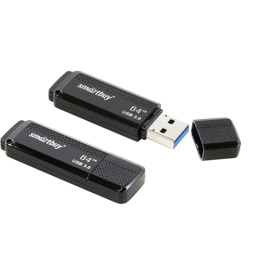 Флешка USB Smartbuy V-Cut DOCK BLACK (SB64 GbDK-K3), 64 Gb, USB 3.1 Gen 1, R/W 75/25, черный