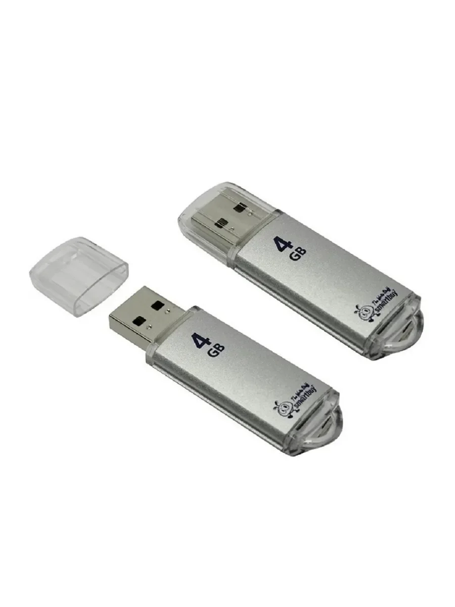 Флешка USB Smartbuy V-Cut series (SB4GbVC-S), 4Gb, USB 2.0, R/W 25/15, серебристый