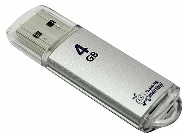 Флешка USB Smartbuy V-Cut series (SB4GbVC-S), 4Gb, USB 2.0, R/W 25/15, серебристый