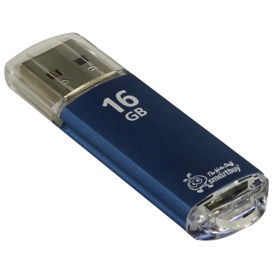 Флешка USB Smartbuy V-Cut series blue (SB16GbVC-B), 16Gb, USB 2.0, R/W 25/15, синий