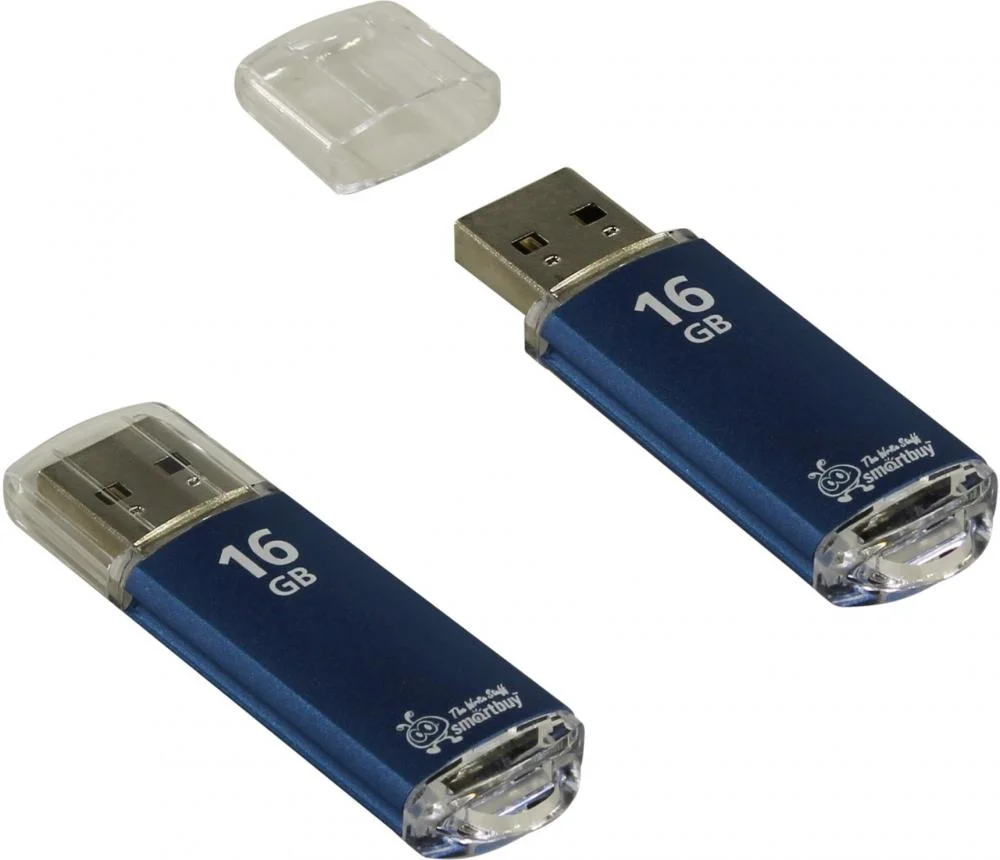 Флешка USB Smartbuy V-Cut series blue (SB16GbVC-B), 16Gb, USB 2.0, R/W 25/15, синий