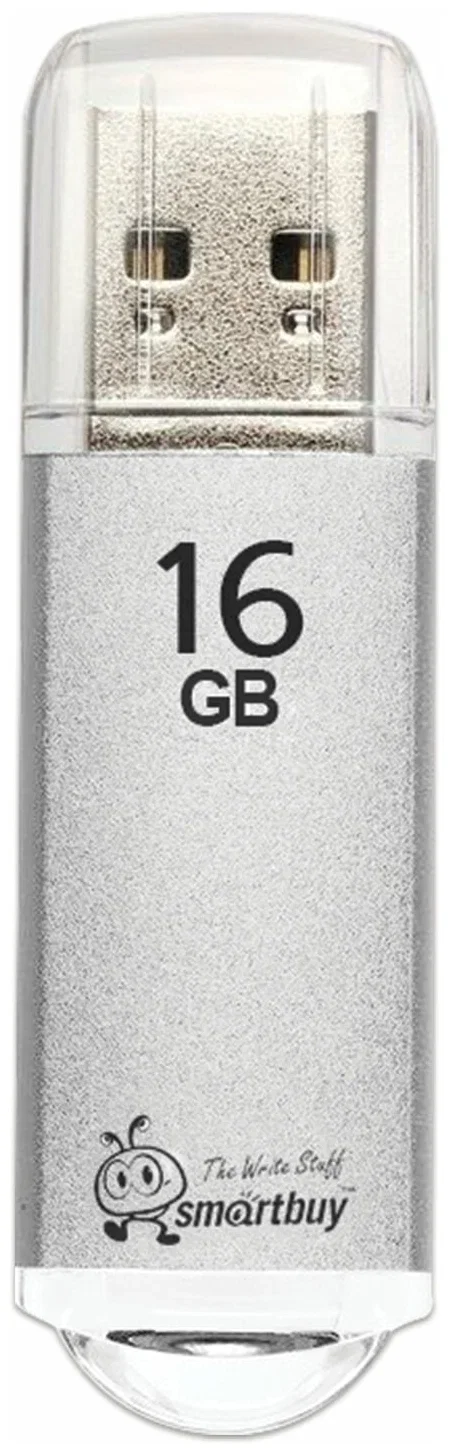 Флешка USB SmartBuy V-Cut Silver (SB16GbVC-S), 16Gb, USB 2.0, R/W 25/15, серебристый