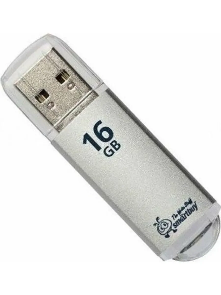 Флешка USB SmartBuy V-Cut Silver (SB16GbVC-S), 16Gb, USB 2.0, R/W 25/15, серебристый