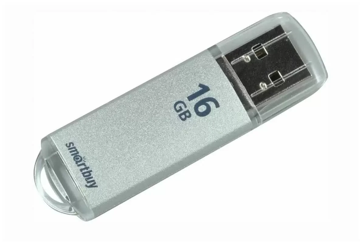 Флешка USB SmartBuy V-Cut Silver (SB16GbVC-S), 16Gb, USB 2.0, R/W 25/15, серебристый