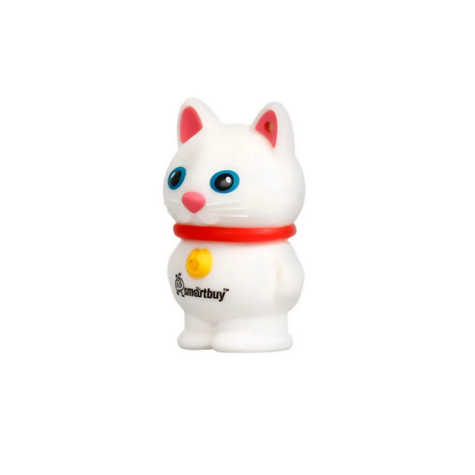 Флешка USB Smartbuy Wild Catty (SB32GbCatW), 32Gb, USB 2.0, R/W 25/15, котенок белый