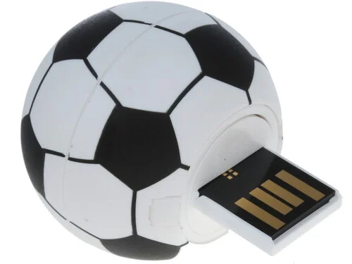 Флешка USB Smartbuy Wild FB (SB16GbFB), 16Gb, USB 2.0, R/W 15/5, белый/черный Футбольный Мяч