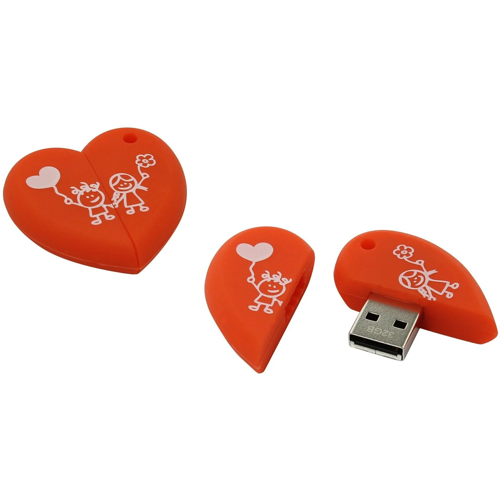 Флешка USB Smartbuy Wild Heart (SB32GbHeart), 32Gb, USB 2,0, R/W 25/15, красное Сердце