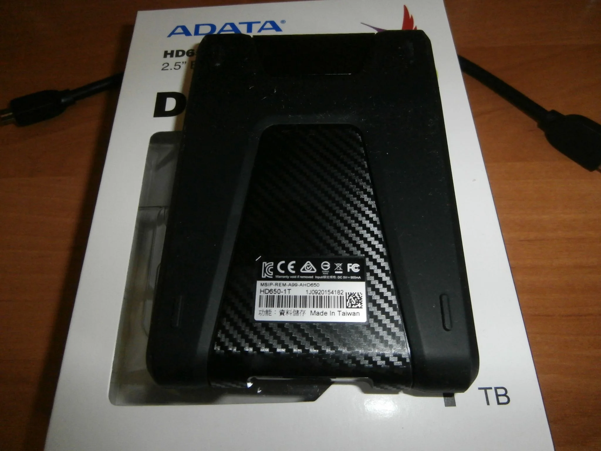 Внешний HDD 2.5" ADATA HD650, 1TB, USB 3.2 Gen 1 Type-A, 5400 rpm, черный