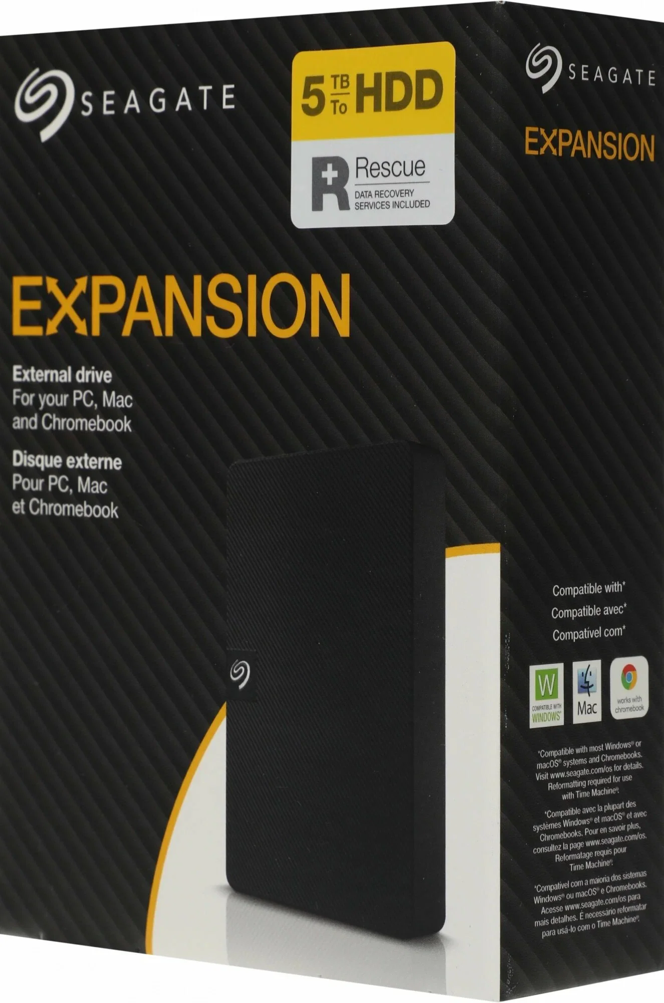 Внешний HDD 2.5" Seagate Expansion, 5TB, USB 3.2 Gen 1 Type-A, 5400 rpm, черный