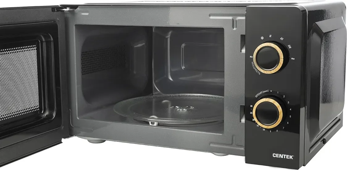 СВЧ печь-соло Centek CT-1559 черный, 20 л, 700 Вт, поворотный механизм