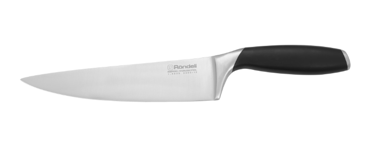 Rondell Нож кухонный Rondell Gasta RD-1864 стальной поварской для измельчения лезв.200мм прямая зато