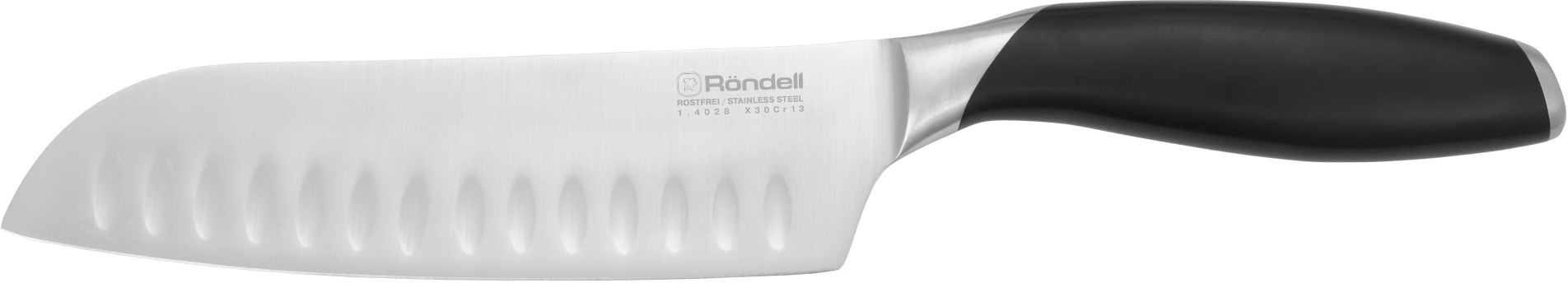 Rondell Нож кухонный Rondell Gasta RD-1866 стальной сантоку для измельчения лезв.178мм прямая заточк