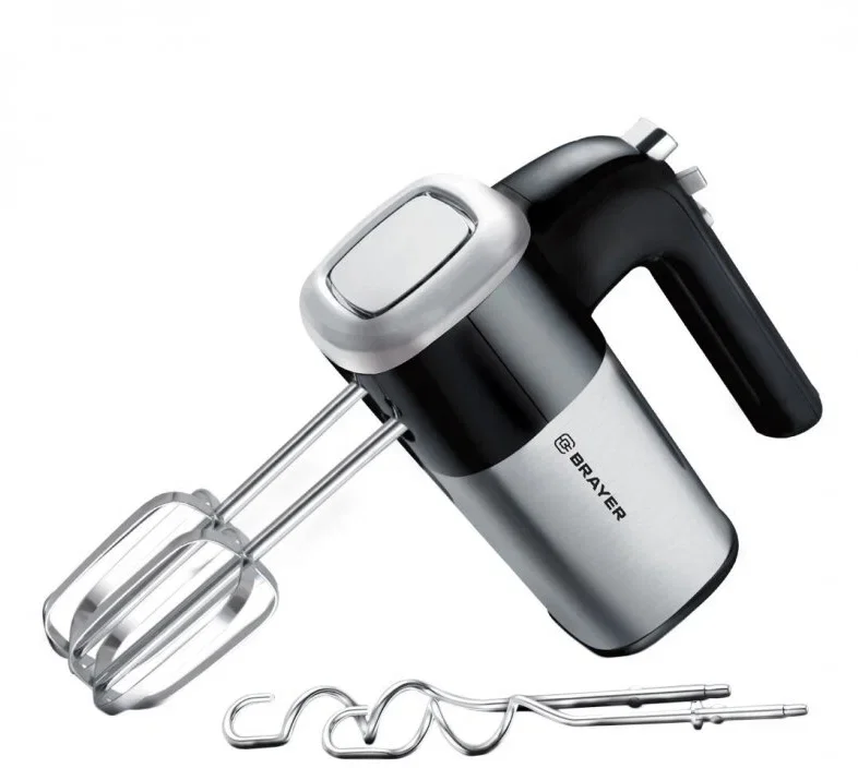 Миксер BRAYER BR1302 (800 Вт, 5 скор.реж, турбо,насад. венчики, насад для взбивания)