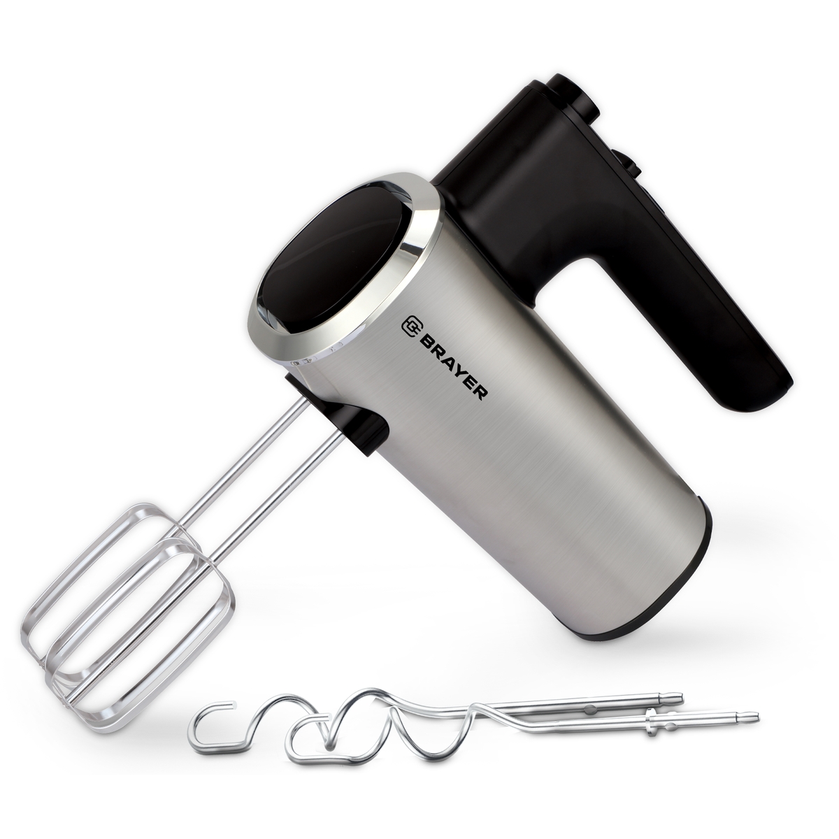 Миксер BRAYER BR1306 800 Вт, 5 скор.реж, турбо,насад. венчики, насад для взбивания