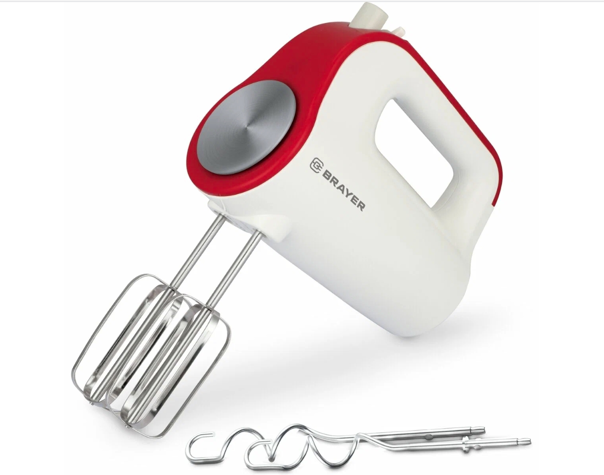 Миксер BRAYER BR1307  600 Вт, 5 скор.реж, турбо,насад. венчики, насад для взбивания