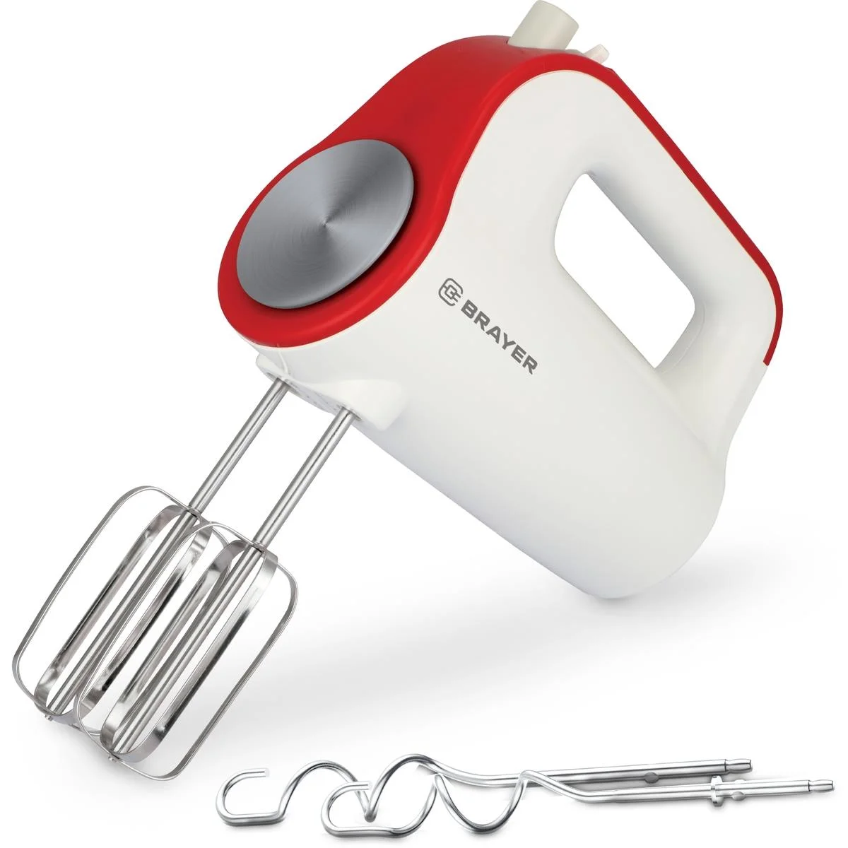 Миксер BRAYER BR1307 600 Вт, 5 скор.реж, турбо,насад. венчики, насад для взбивания