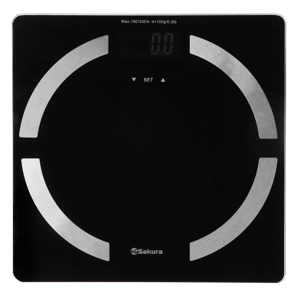 Весы напольные Sakura SA-5056BK 180кг элек доп.функц черн