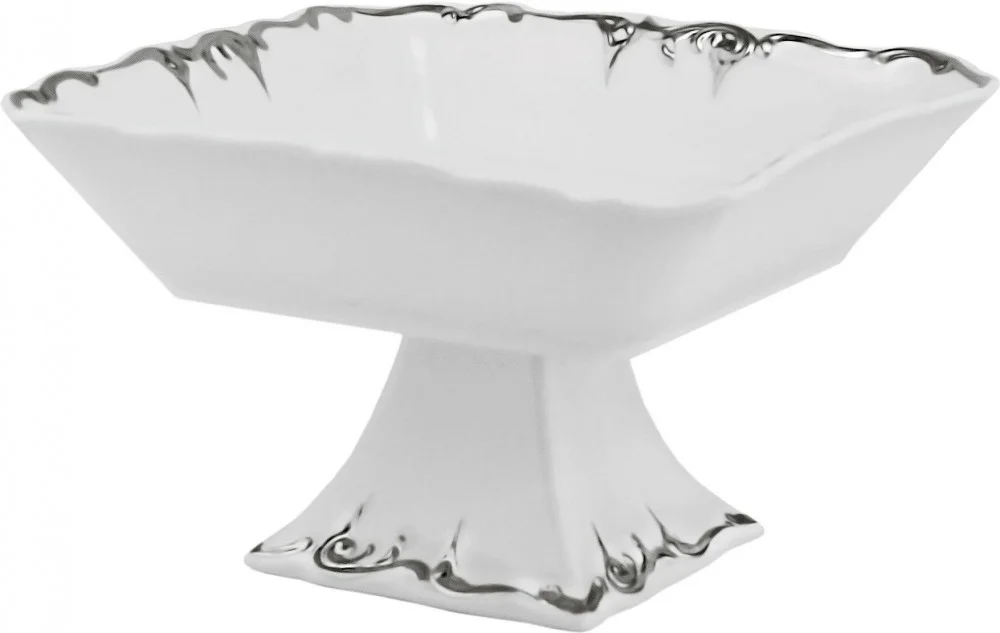 666-393 Фруктовница 22см на ножке ARGENTO в под.уп.(х4)Фарфор