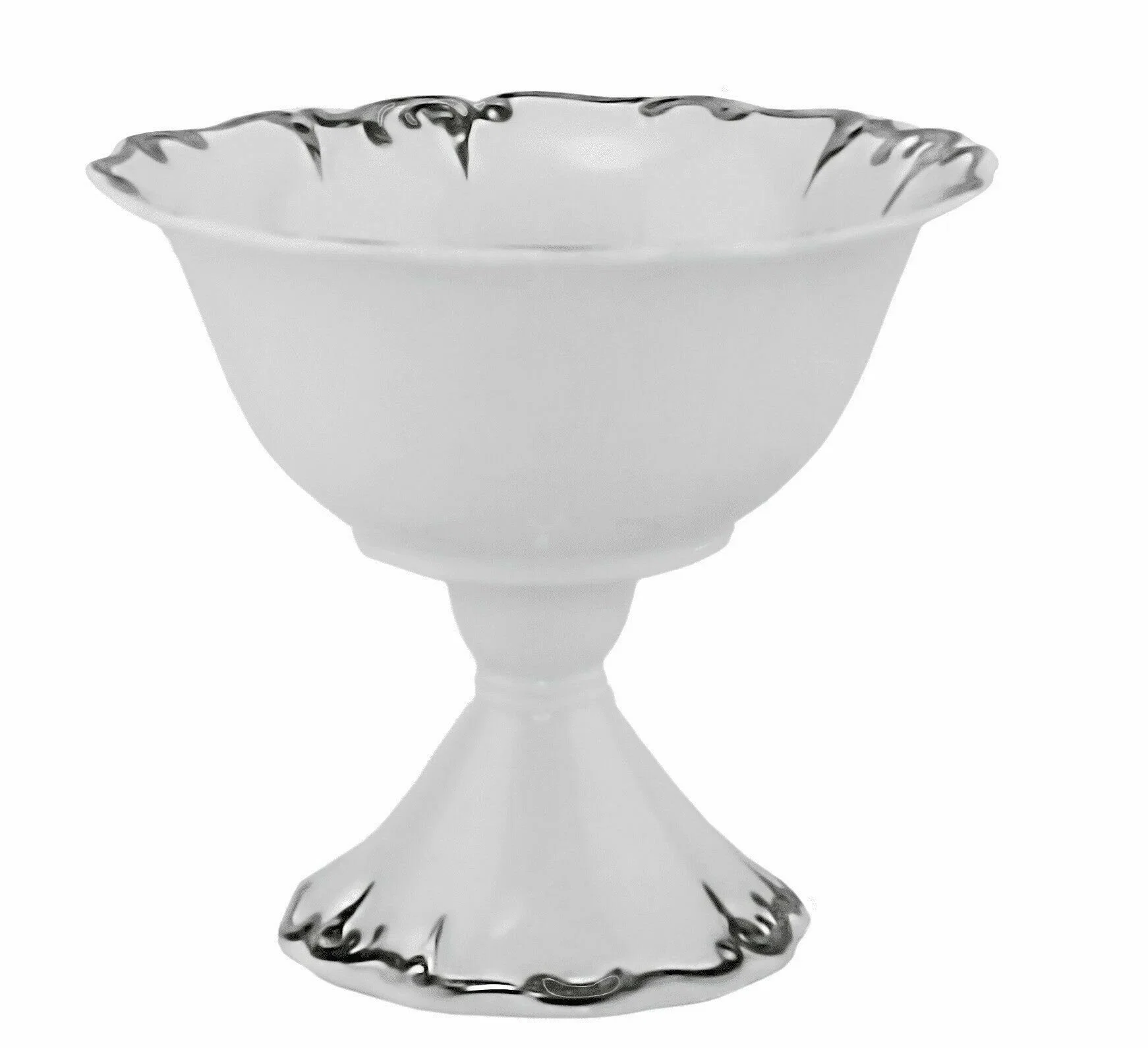 666-393 Фруктовница 22см на ножке ARGENTO в под.уп.(х4)Фарфор