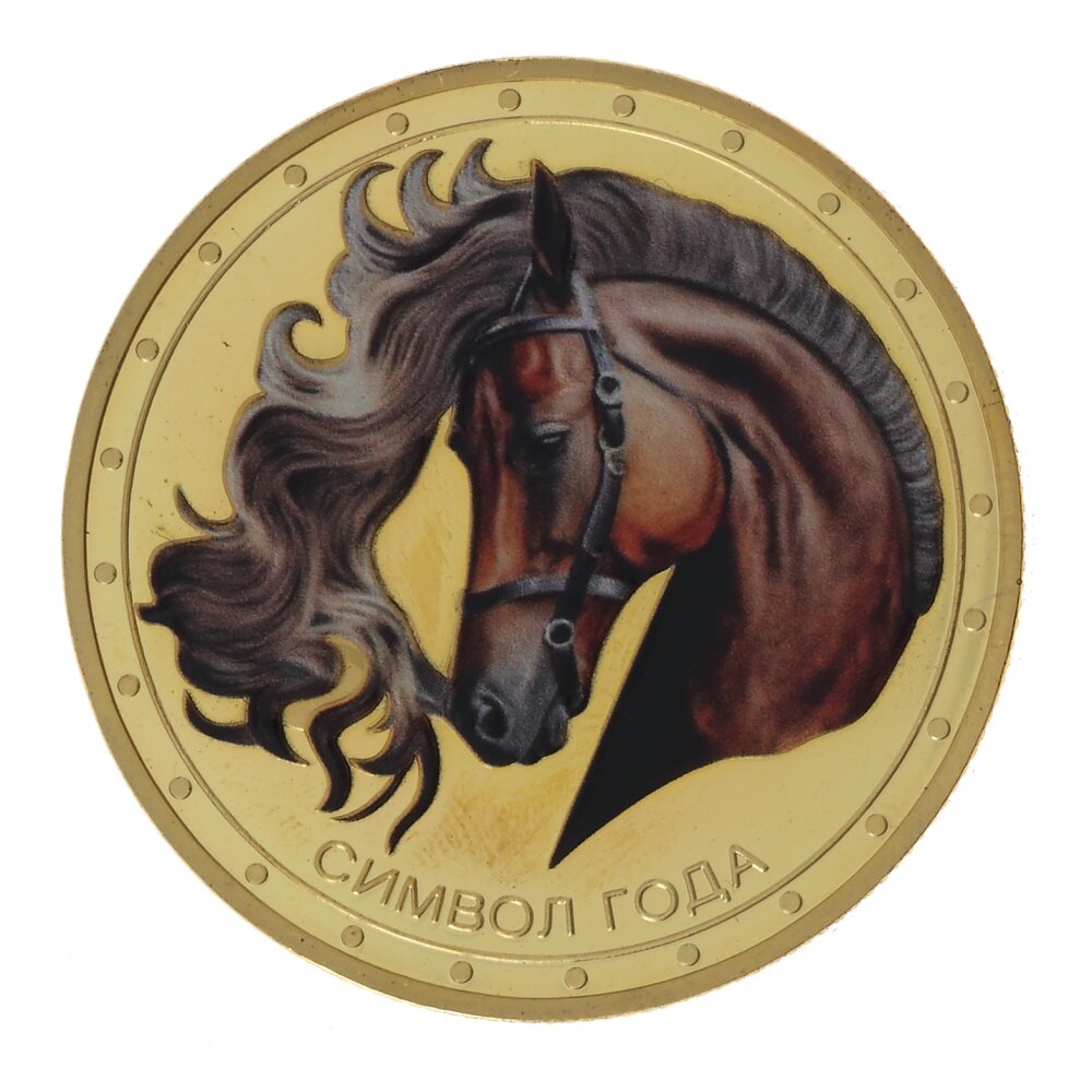 РЕМЕКО Изделие декоративное "Монета Лошадь", L4,5 W4,5 H0,5 см