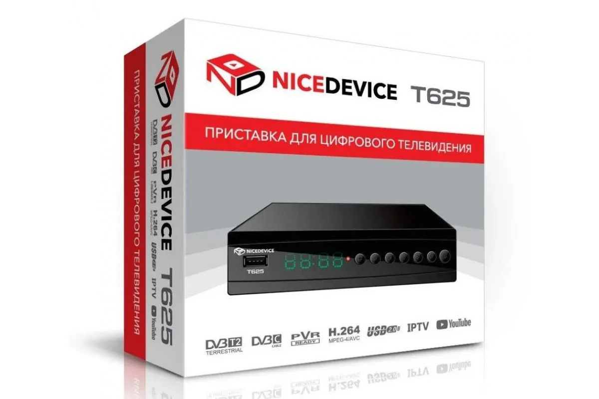 Телевизионные приставки DVB-T2 NICEDEVICE IPTV  T625 (ОЗУ DDR 64Mb, DDR-2 512Mb.YouTube  1080i/1080р