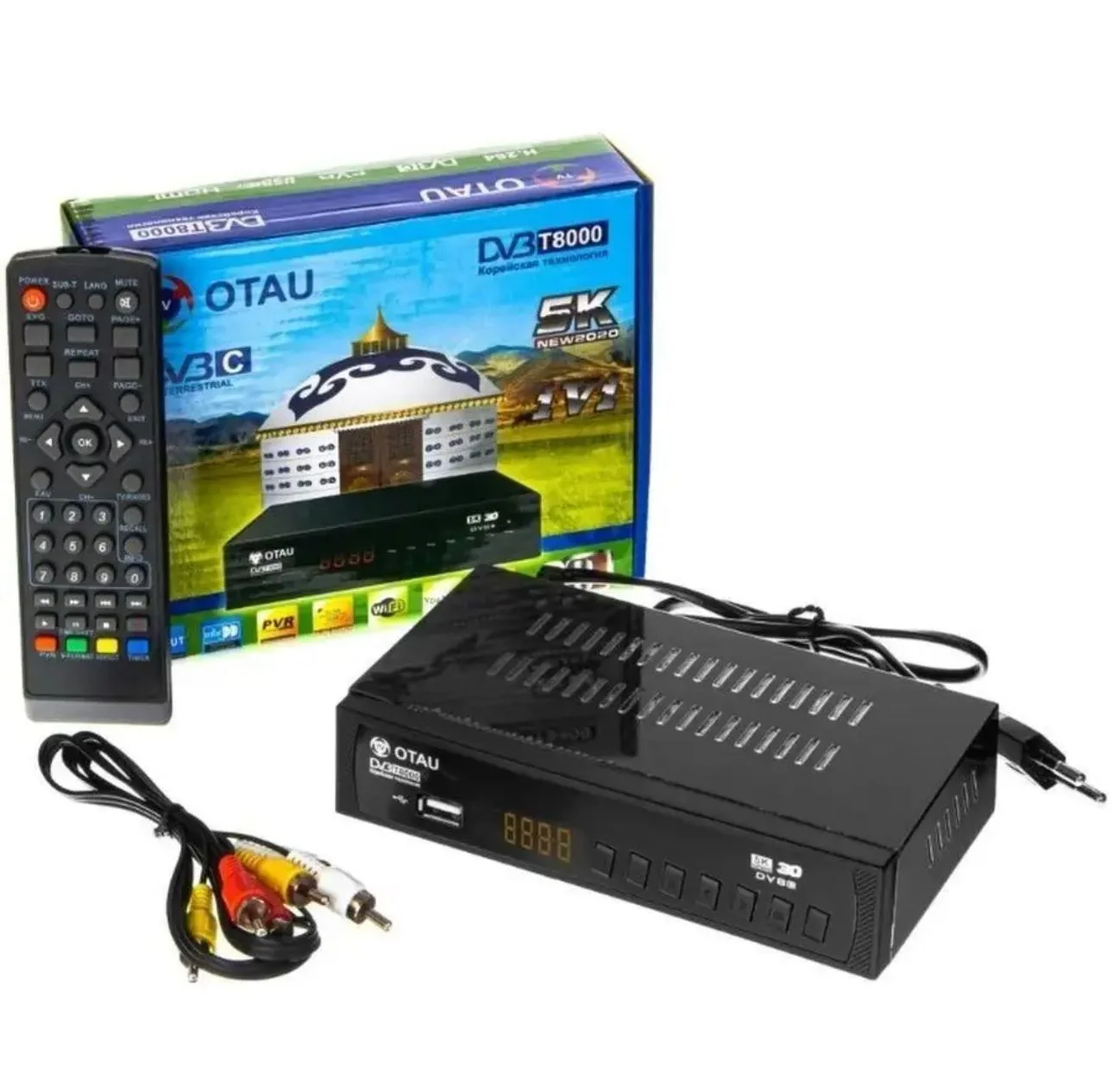 Телевизионные приставки DVB-T2 OTAU T8000 диспл, металл, кнопки