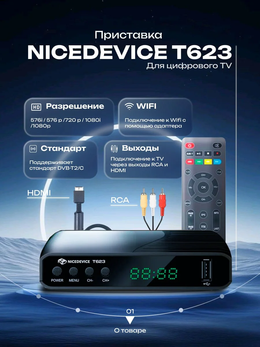 Телевизионные приставки IPTV DVB-T2 T623
