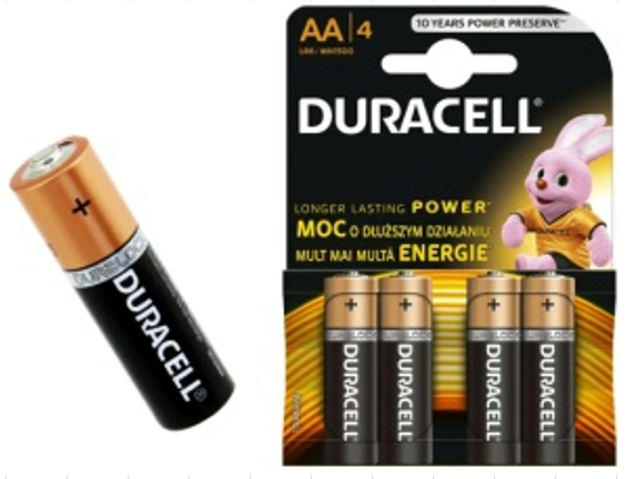 Элемент питания DURACELL 4шт. 1.5v. АА (пальчиковые) алкалиновые