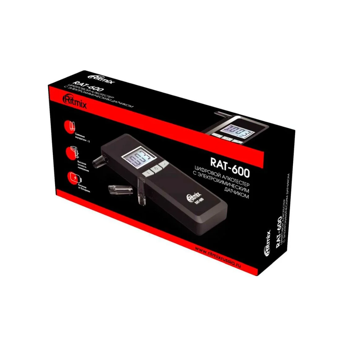 Алкотестер Ritmix RAT-600 электрохимический черный