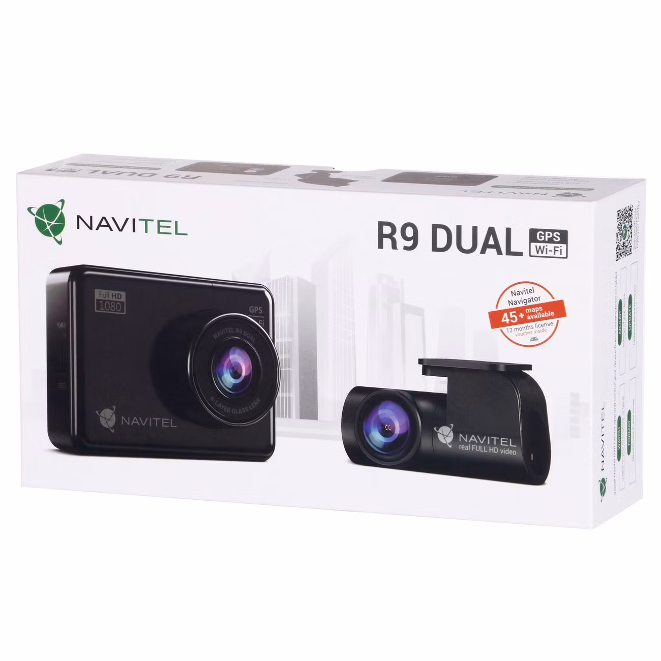 Видеорегистратор Navitel R9 DUAL черный 12Mpix 1080x1920 1080p 170гр. GPS