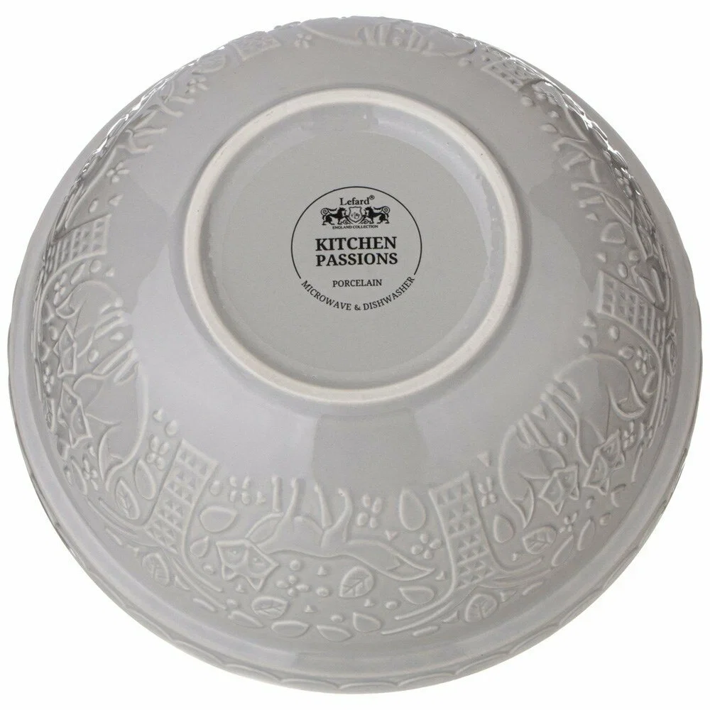 САЛАТНИК ДЛЯ СМЕШИВАНИЯ И СЕРВИРОВКИ LEFARD "KITCHEN PASSION" 20,50 СМ СЕРАЯ (КОР=8ШТ.)