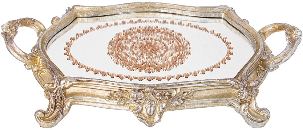 ПОДНОС ДЕКОРАТИВНЫЙ КОЛЛЕКЦИЯ "РОКОКО", 43,3*24,8*5CM