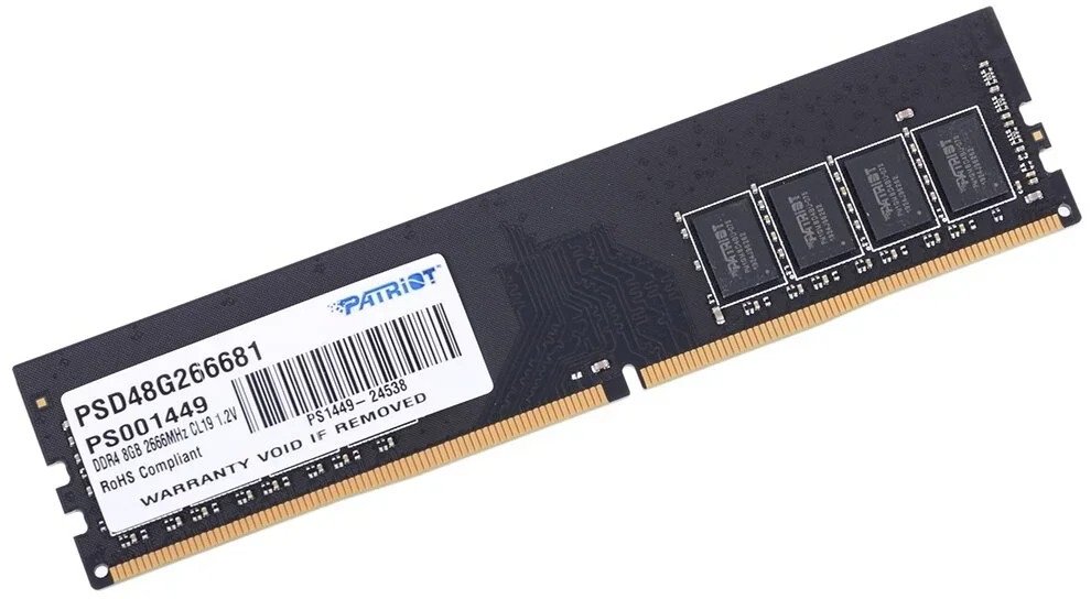 Оперативная память Patriot Signature, DDR4, 8GB (1x8 GB), 2666 MHz, CL19, DIMM