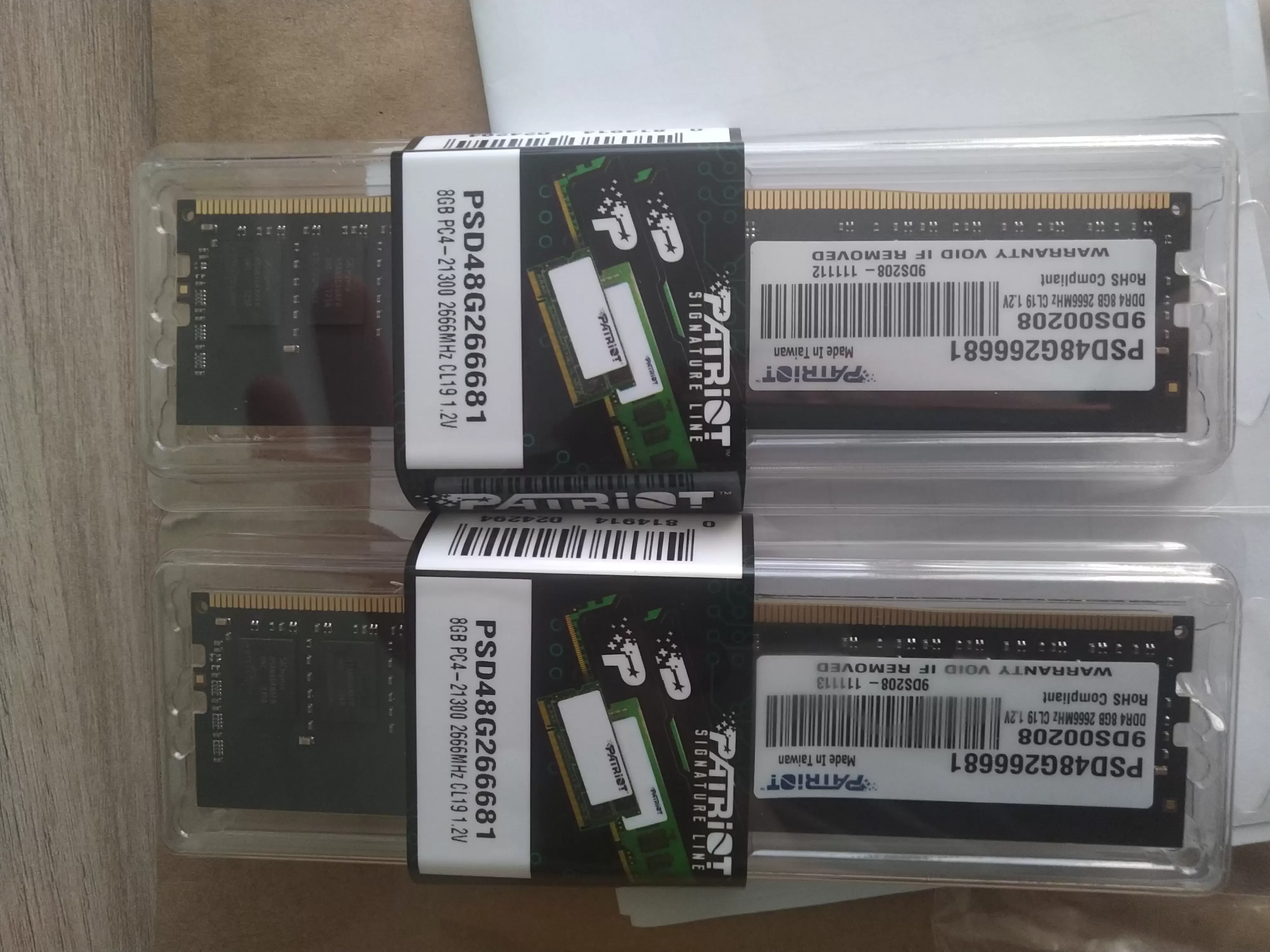 Оперативная память Patriot Signature, DDR4, 8GB (1x8 GB), 2666 MHz, CL19, SO-DIMM