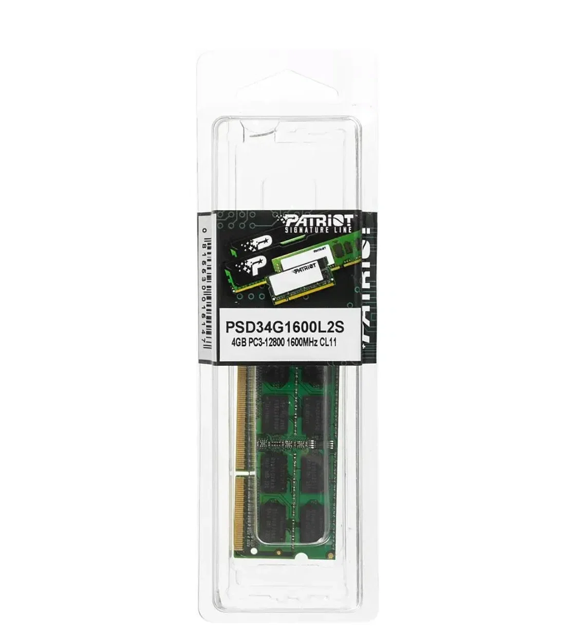 Оперативная память Patriot, DDR3, 4GB (1x4 GB), 1600 MHz, CL11, SO-DIMM